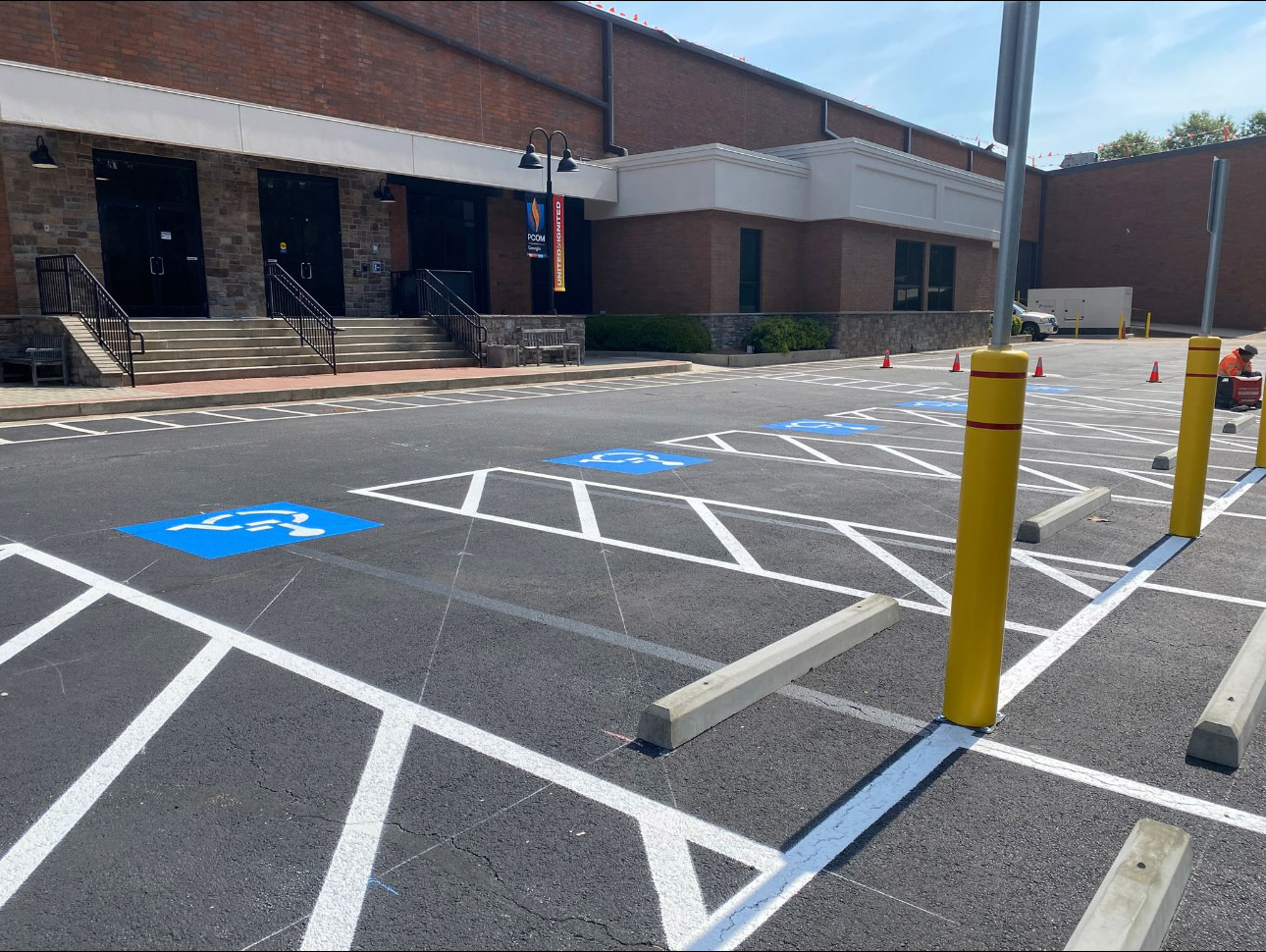 Paving Striping and Safety Bollards